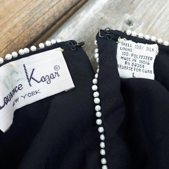 Vintage Beaded Silk Blouse Laurence Kazar Large - Picture 4 of 6